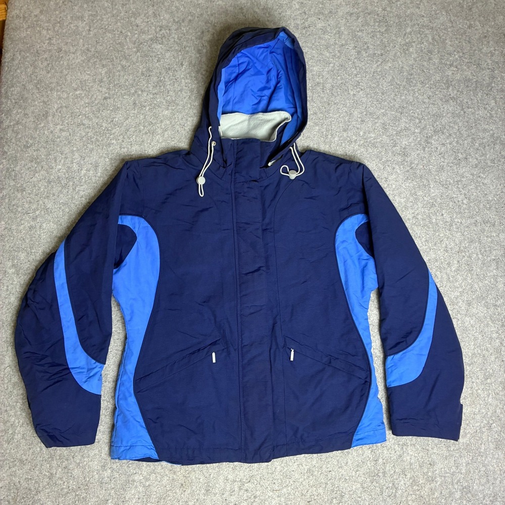 Alpine Design Ski Jacket Women Medium Blue Excellent Colorblock Hooded Winter